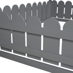 MERITLINE House Bed Full Size Playhouse Bed Frame with Roof Full Kids Bed for Girls Boys, Box Spring Needed, Grey