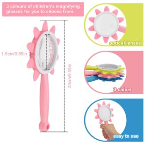 Kids Magnifying Glass Handheld Reading Magnifier for Children Student 10X Pink Magnifying Lens loupe for Reading Books, Exploring, Stamps, Map, Inspection (Pink)