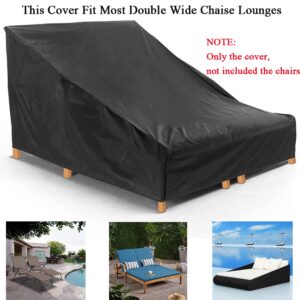 Skyour Weatherproof 2-Person Double Wide Outdoor Patio Rattan Daybed Sofa Recliner Chaise Lounge Protective Dust Furniture Cover 82in 1PCS