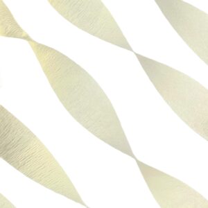 K-Kraft USA-Made Beige Crepe Paper Streamers for Birthday, Party, Holiday, School, Wedding, Shower, or Graduation (2 Rolls White Vanilla)