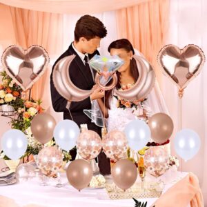 Maigendoo Wedding Balloons Set Just Married Banner Heart Star Moon Foil Mylar Balloon Diamond Balloon Confetti Balloon Latex Balloons Kit for Bridal Shower Wedding Engagement Party Decorations