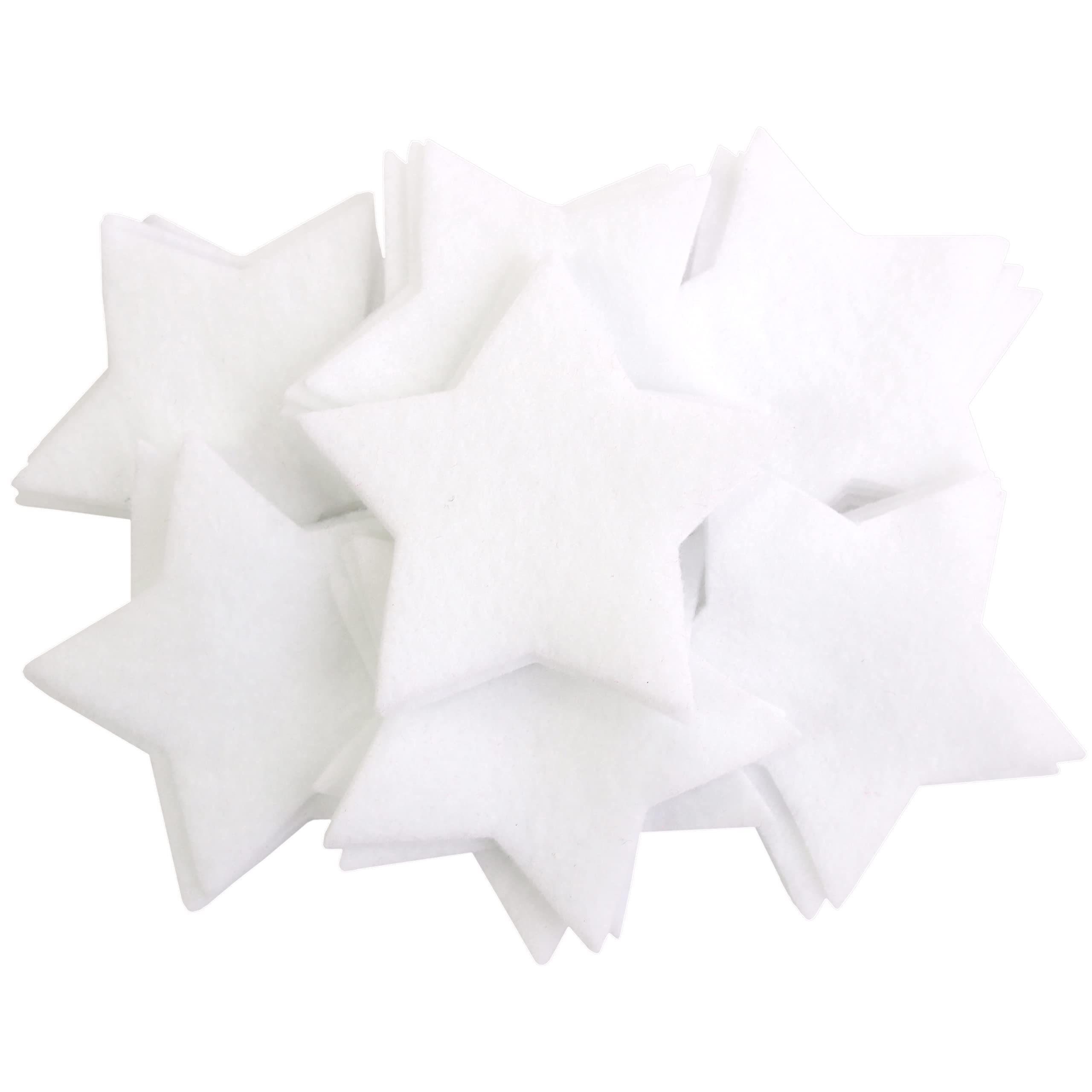 Playfully Ever After 2 Inch 60pc Stiff Felt Stars (White)