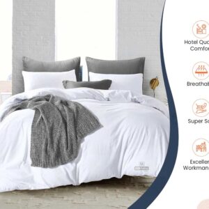 SGI bedding Luxurious 1000 TC White Solid Duvet Cover Set - Soft & Fluffy Comforter Cover for Winter - Hotel Quality Egyptian Cotton Bedding - Breathable - Oversized Queen Duvet Covers