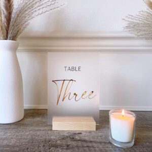 10 Pack Wooden Sign Holder- Beech Wood Table Number Holders Wood Place Card Holder Wood Stand for Acrylic Sign, Perfect for Wedding, Party, Event Table Centerpiece Decor (10 Pack 4.5 x 1.1 x 1 Inch)