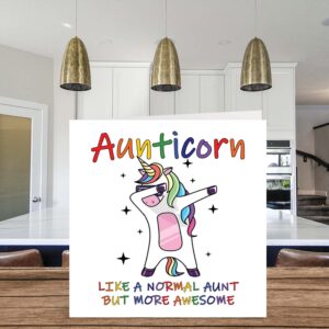 Stuff4 Aunt Birthday Cards for Her - Aunticorn - Funny Aunty Birthday Cards, 5.7 x 5.7 Inch Birthday Greeting Cards, Happy Birthday Aunt Card Unicorn Awesome Auntie Present Gift from Nephew or Niece