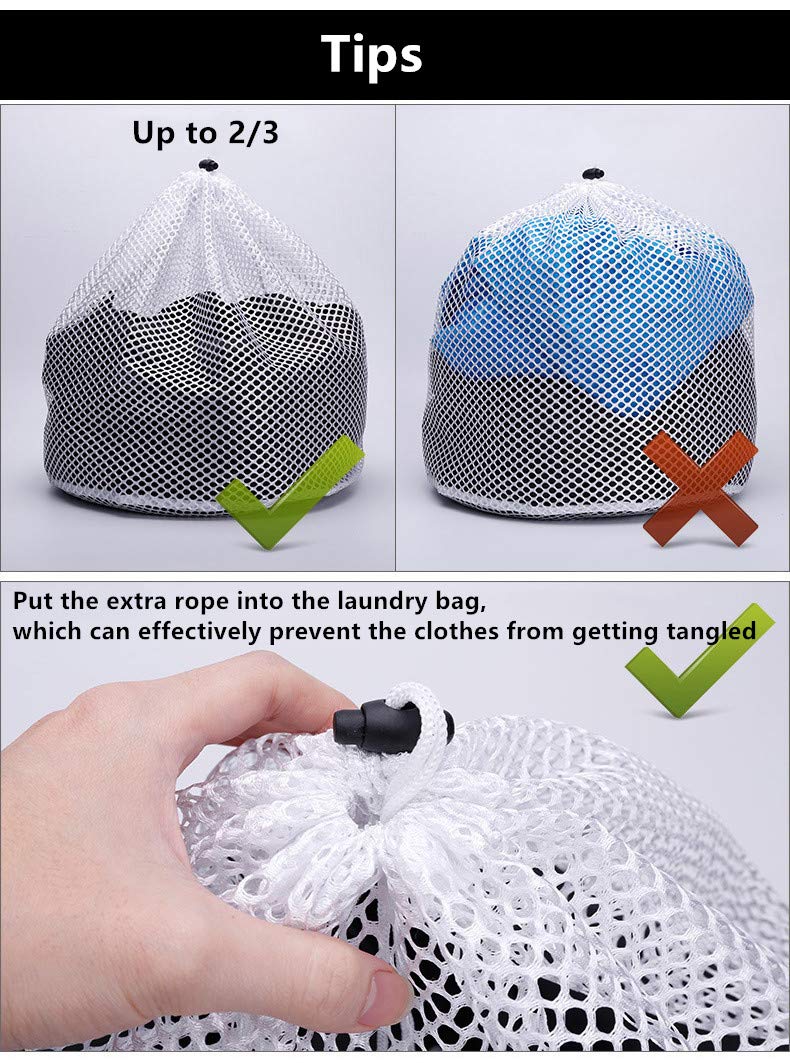 Debaoniu Mesh Laundry Bag - With Drawstring,19.6×27.5 inch Large Laundry Bra Underwear Products Laundry Bags Baskets Mesh Bag Household Cleaning Tools Accessories Laundry Wash Care (Coarse Mesh-2PCS)