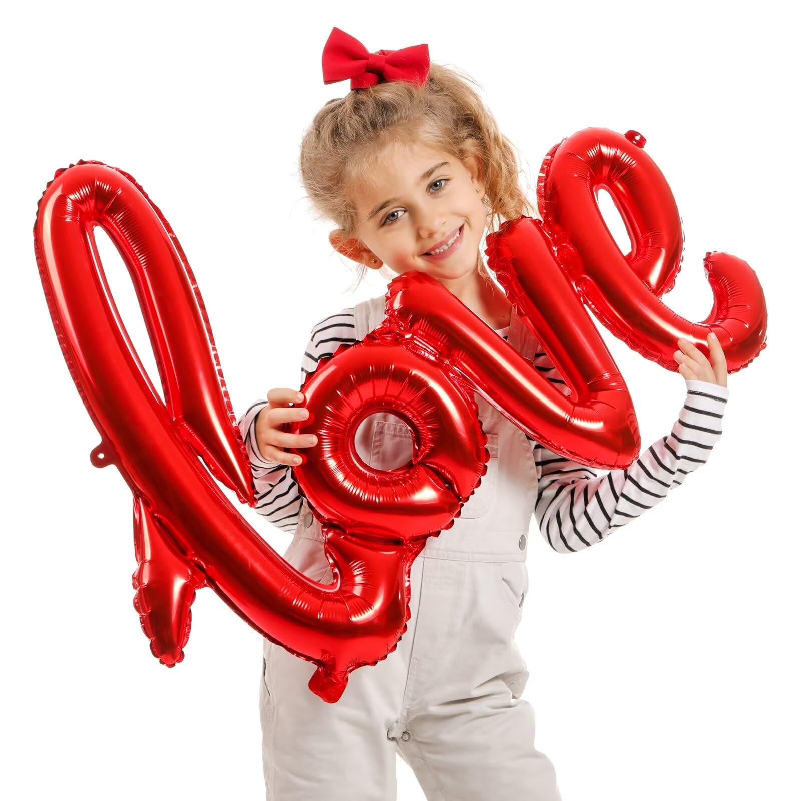 42 Inch Red LOVE Foil Balloons for Valentines Day Decor, 4Pcs Reusable Large Love Mylar Letter Valentines Day Balloons, for Engagement Anniversary Wedding Bridal Shower Valentines Day Decorations