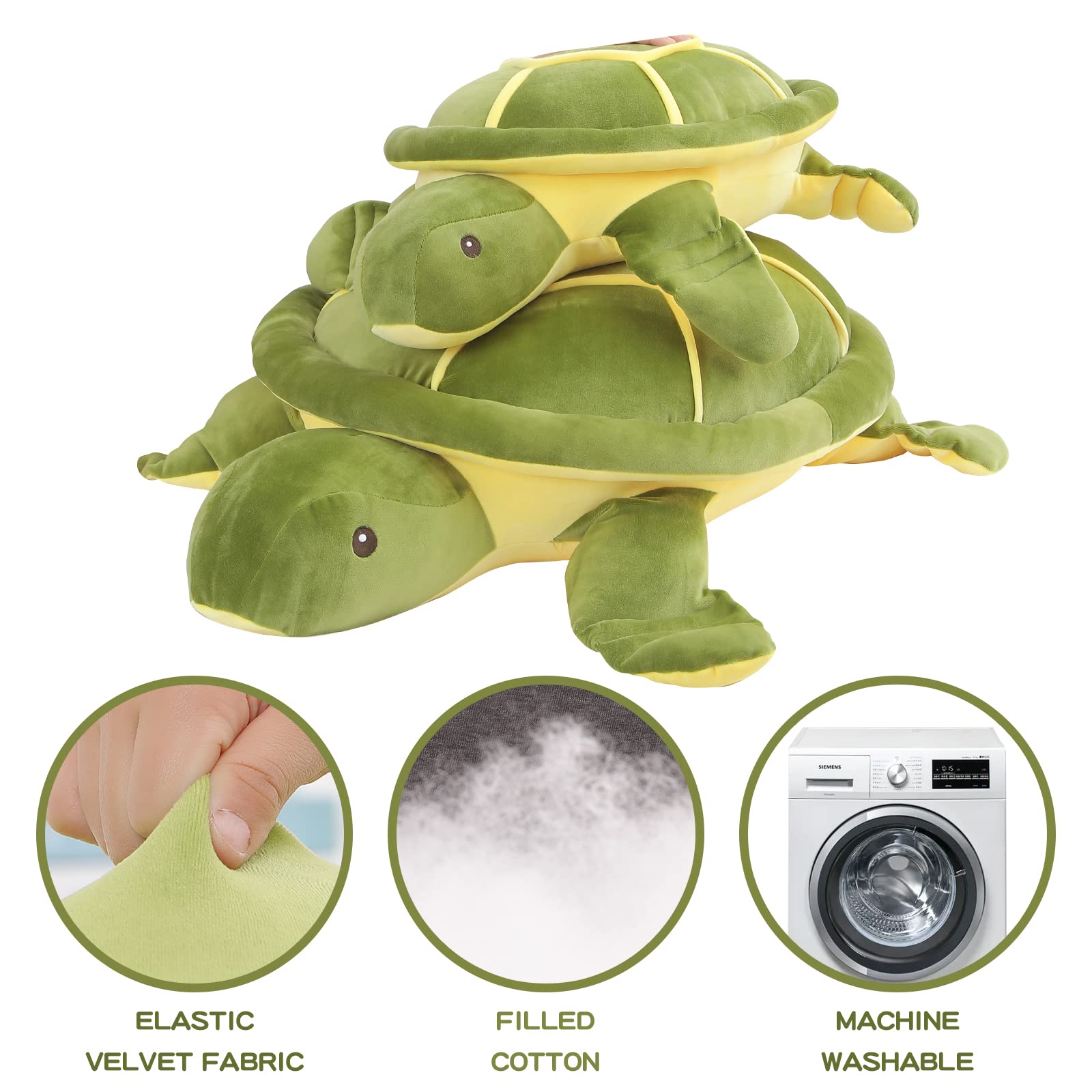 Dalmao 28" Soft Plush Sea Turtle Stuffed Animals Plush Pillow Toys, Large Turtles Plushies,Gift for Kids Boys, Birthday,Valentine,Christmas