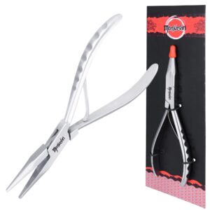 manjushri precision 6 inches fish pin bone pliers tweezers for removing, plucking and pulling pin bones (silver)