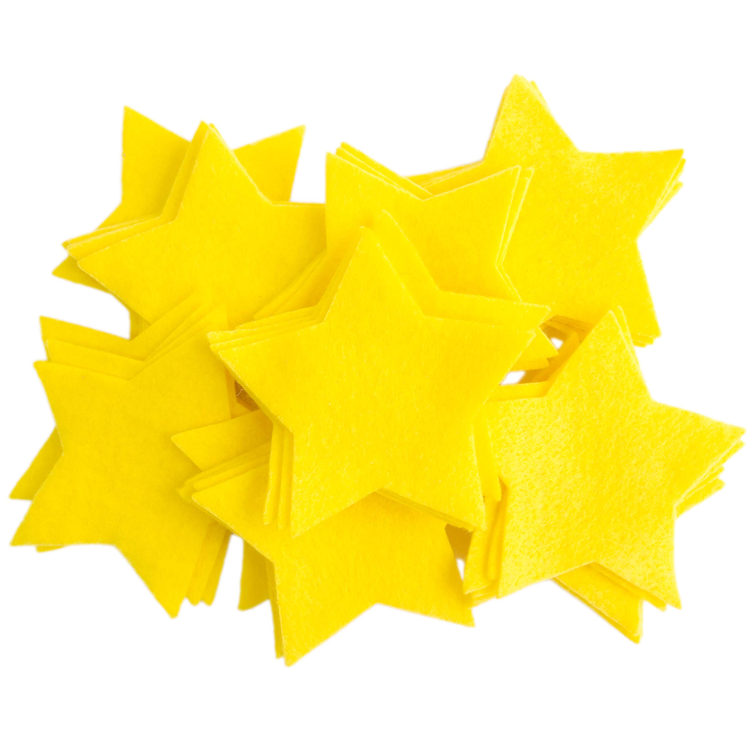 Playfully Ever After 4 Inch 15pc Stiff Felt Stars (Yellow)