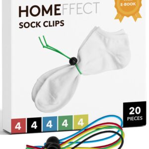 New: Homeffect Sock Clips for Laundry - The Amazing Sock Clip for Washing Socks - Laundry Sock Holder for Washing Machine and Dryer - Sock Hanger - Keep Socks Together with The Sock Laundry Organizer