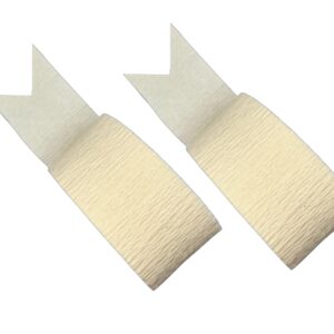 K-Kraft USA-Made Beige Crepe Paper Streamers for Birthday, Party, Holiday, School, Wedding, Shower, or Graduation (2 Rolls White Vanilla)