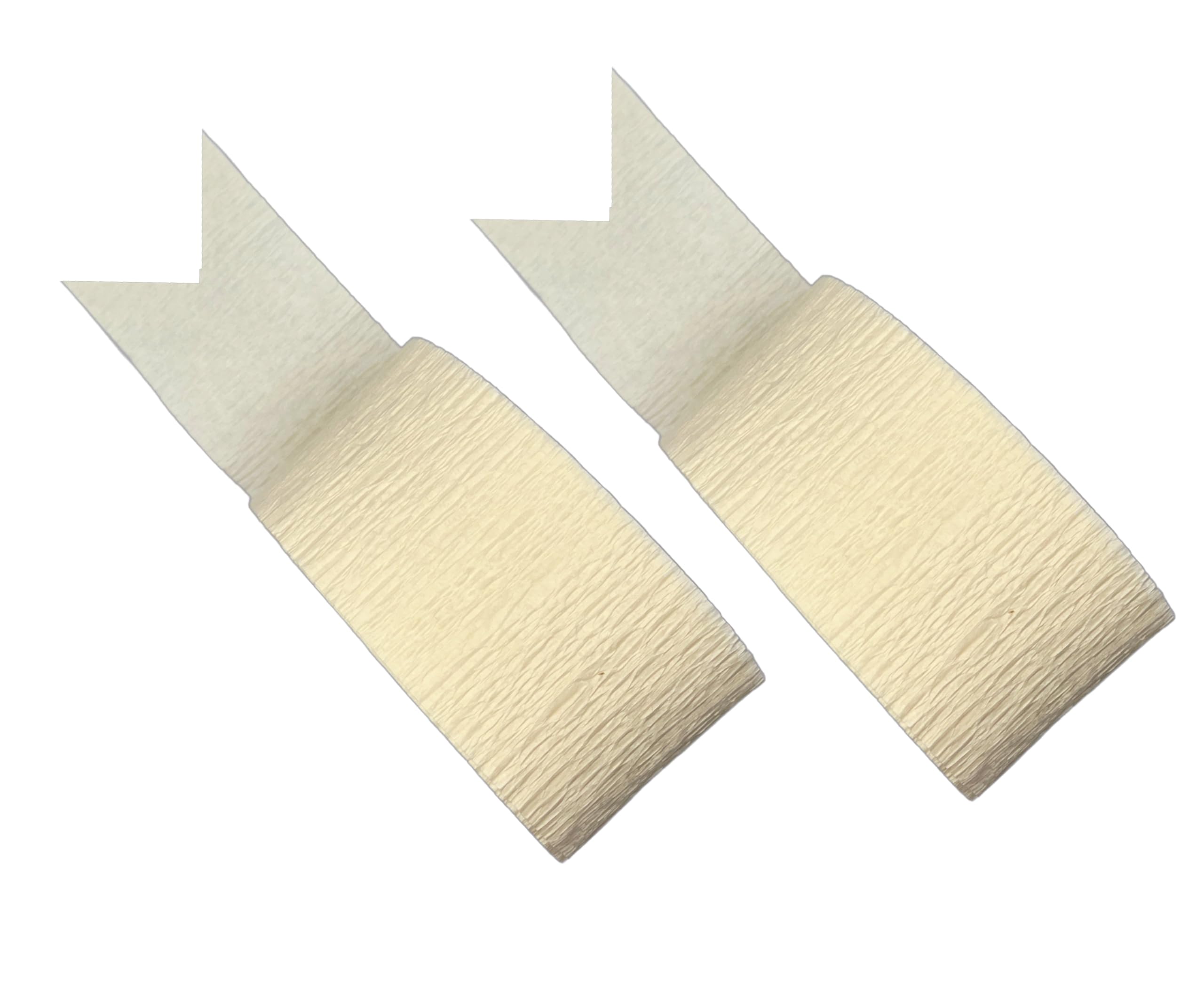 K-Kraft USA-Made Beige Crepe Paper Streamers for Birthday, Party, Holiday, School, Wedding, Shower, or Graduation (2 Rolls White Vanilla)