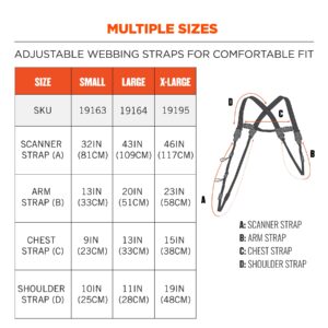 Ergodyne Squids 3132 Barcode Scanner Harness, Tethering Lanyard for Bar Code Scanners and Mobile Computers, Enhanced Visibility