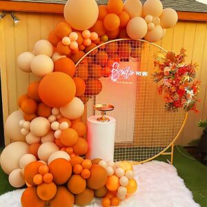 DIY 134Pcs Neutral Double-Stuffed Balloon Garland Arch Kit, Boho Garland Double Layer Matte Orange Cream Peach Apricot Balloons Set for Wedding Birthday Baby Shower Balloons Party Decorations