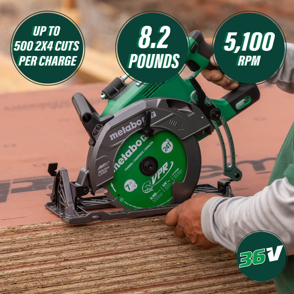 Metabo HPT 36V MultiVolt Rear Handle Circular Saw | C3607DWAQ4