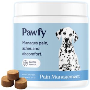 pawfy dog pain relief anti inflammatory | joint supplement for dogs - ideal for senior & large dogs | natural hip & joint care support | dog arthritis pain relief | fast-acting 30 soft chews