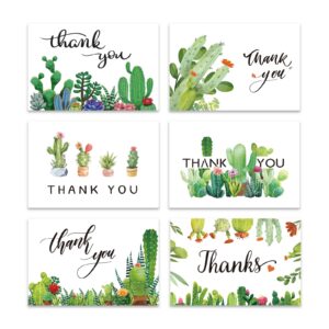 cactus thank you cards 36 pack succulent thank you cards with envelopes 4 × 6 inch watercolor assorted cactus thank you cards for wedding, bridal party, graduation, greeting