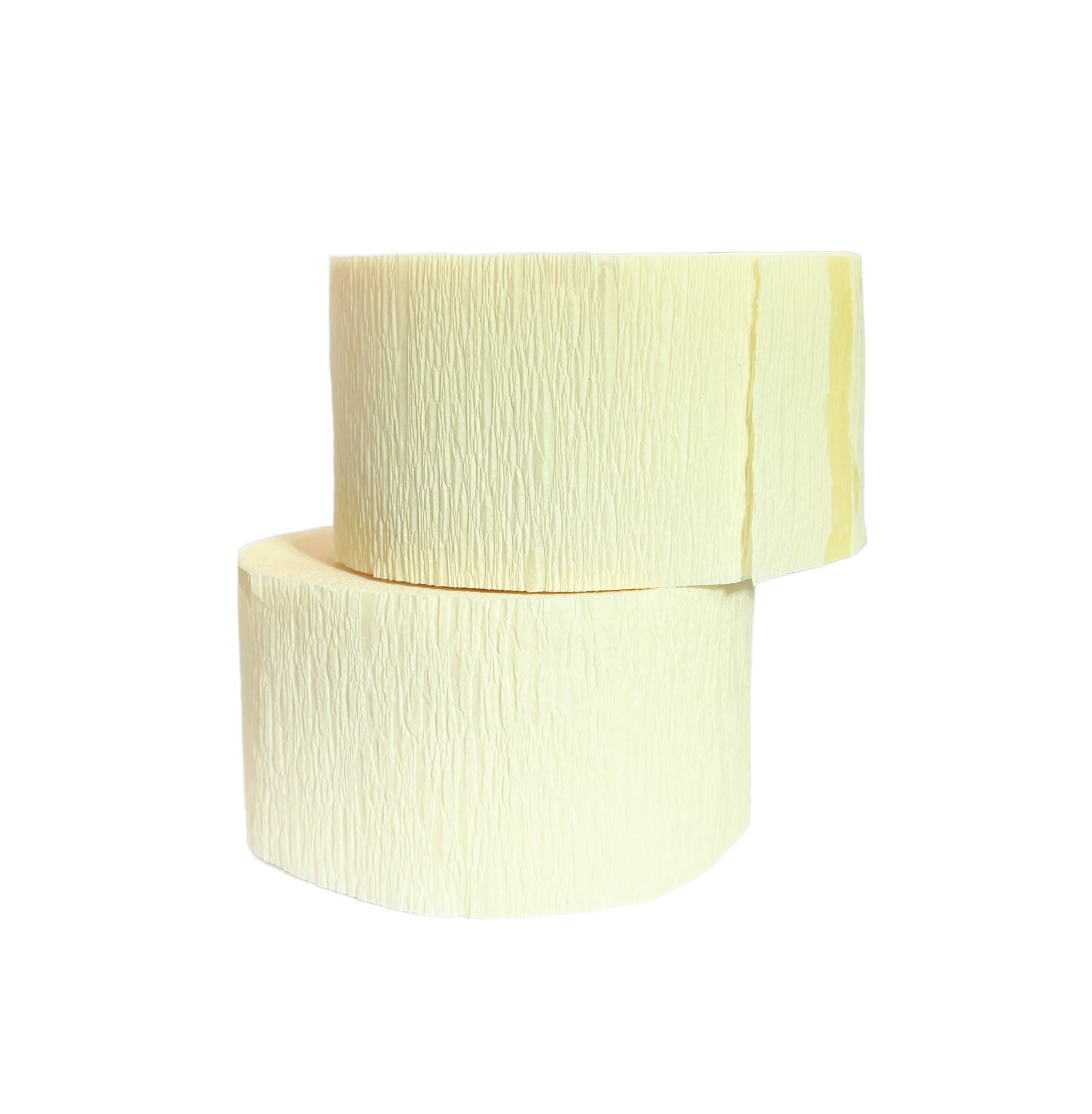 K-Kraft USA-Made Beige Crepe Paper Streamers for Birthday, Party, Holiday, School, Wedding, Shower, or Graduation (2 Rolls White Vanilla)