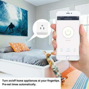 Seamless Home Automation Smart Plug – 3-Prong Grounded Outlet, Remote Control for Electrical Devices, Compatible with Alexa and Google Home, Effortless Convenience, Pack of 4