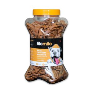 filomilo – real chicken biscuits (treats) with ayurvedic brahmi powder for all type of dogs_17.63 oz (500 grams - chicken flavour)