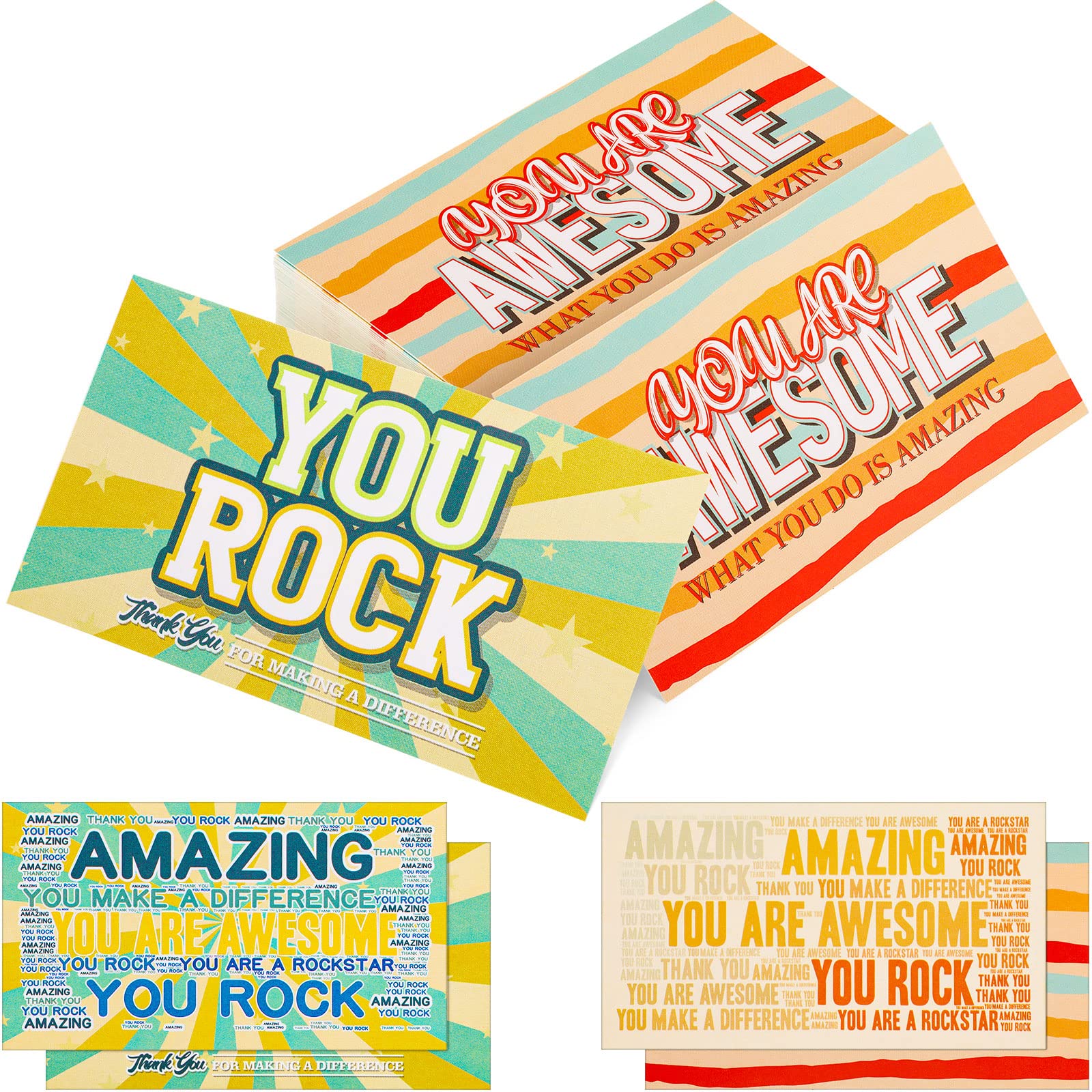 Zonon You Are Awesome Thank You Cards, 200 Pieces, Multicolor