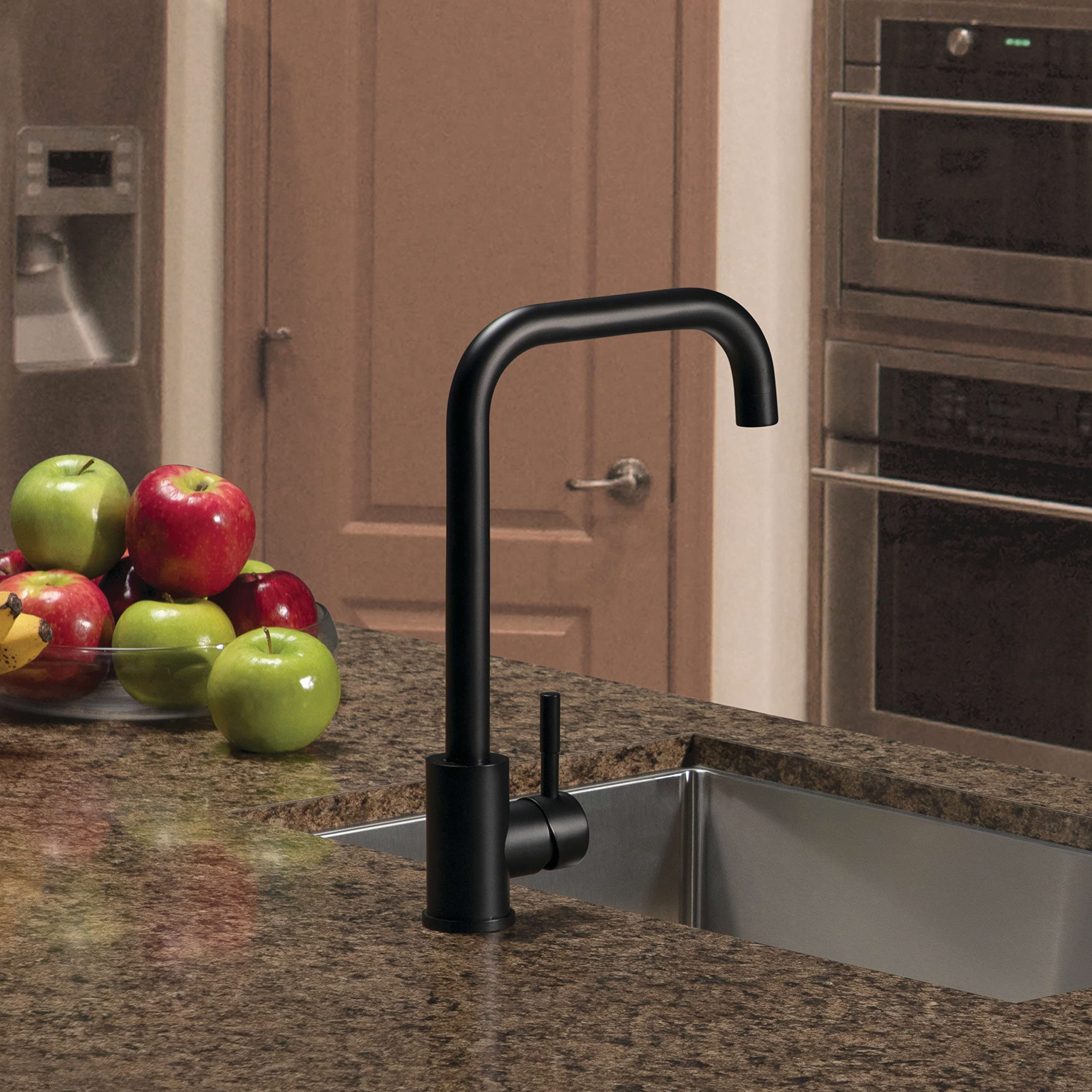 Lippert Flow Max Square Gooseneck Kitchen Faucet for RVs and Residential,Black