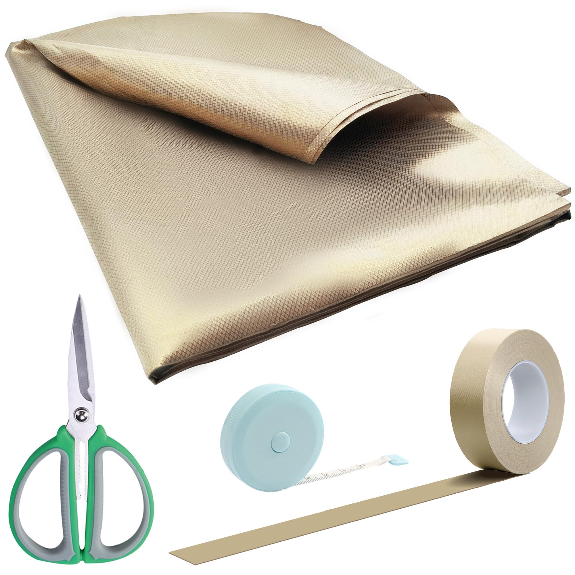 Royxen Faraday Fabric, 108" L x 43" W Military Grade Protection Includes Fabric + 200" L Faraday Tape, Faraday Cage, Faraday Cloth