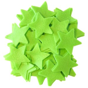 playfully ever after 2 inch 60pc stiff felt stars (neon green)