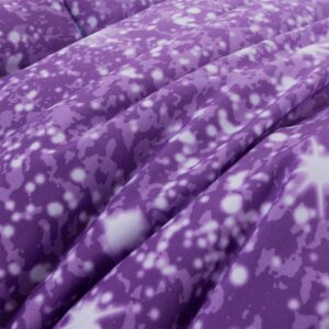 Holawakaka Kids Space Star Glitter Comforter Set Queen Size Girls Ombre Blue & Purple Print Gradient Teens Bedding Set Teens Galaxy Bed Sets (Blue purple, Full)