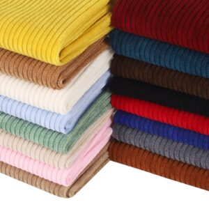 16 pieces wale corduroy fabric solid plain thick diy sewing crafts materials stretch corduroy fabric for coat shirt dress pants costume sofa diy sewing craft material