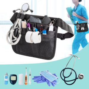 Damero Nurse Fanny Pouch, Nurse Waist Pack with Tape Holder, Nurse Waist Organizer Belt for Stethoscopes, Bandage Scissors and Other Medical Supplies, Black