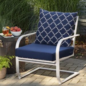 Nigoone Outdoor Cushions Set for Patio Furniture, 24×24 Deep Seat and Back Cushions, Replacement Patio Chair Cushions with All Weather Removable Cover, 2-Piece,Navy Blue