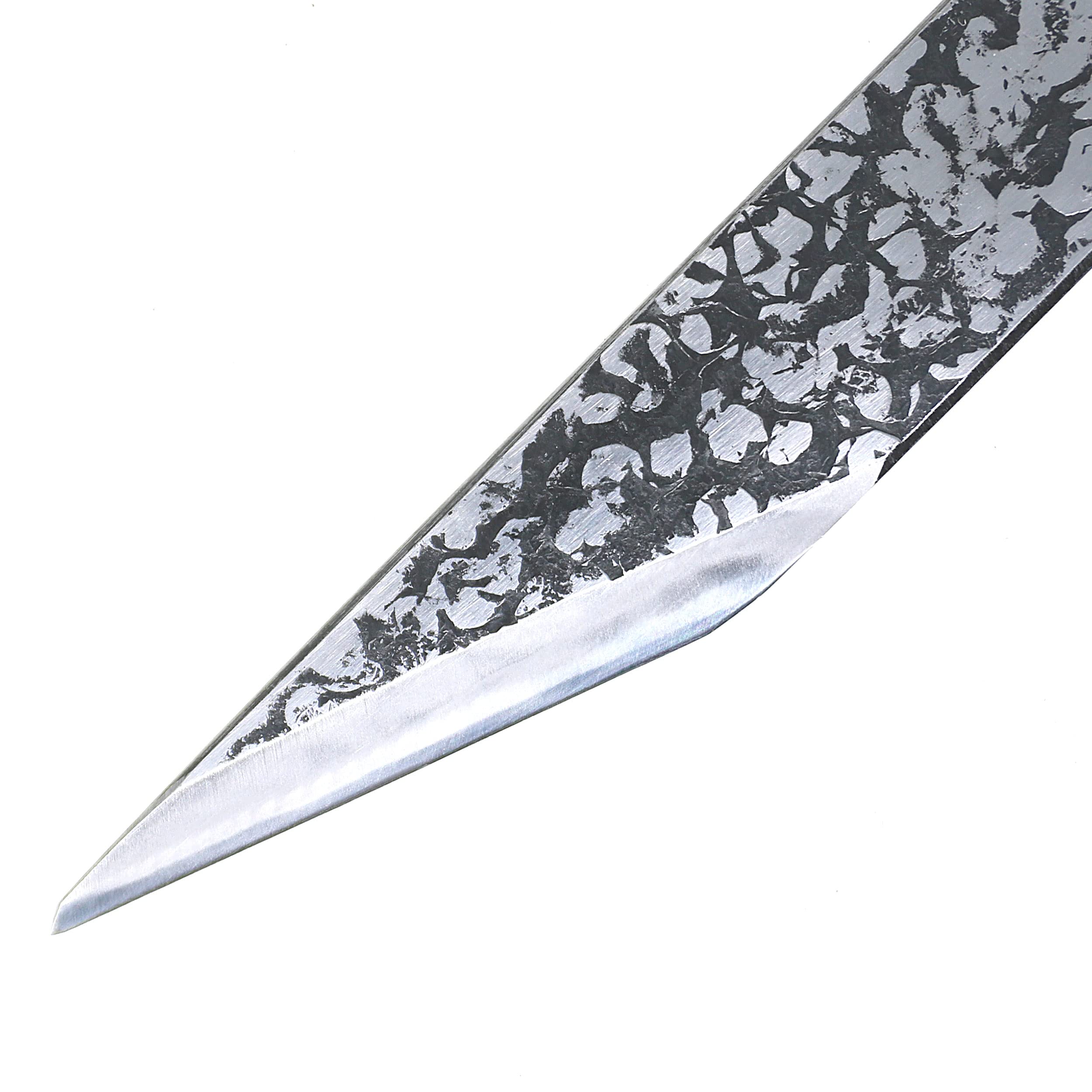 KAKURI Kiridashi Knife Left Hand 21mm, Left Handed Utility Knife Tool for Wood Marking, Scribing, Carving, Whittling, Woodworking, Hand Forged Japanese Steel Blade with Hammered Pattern, Made in JAPAN