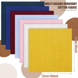 16 Pieces Wale Corduroy Fabric Solid Plain Thick DIY Sewing Crafts Materials Stretch Corduroy Fabric for Coat Shirt Dress Pants Costume Sofa DIY Sewing Craft Material