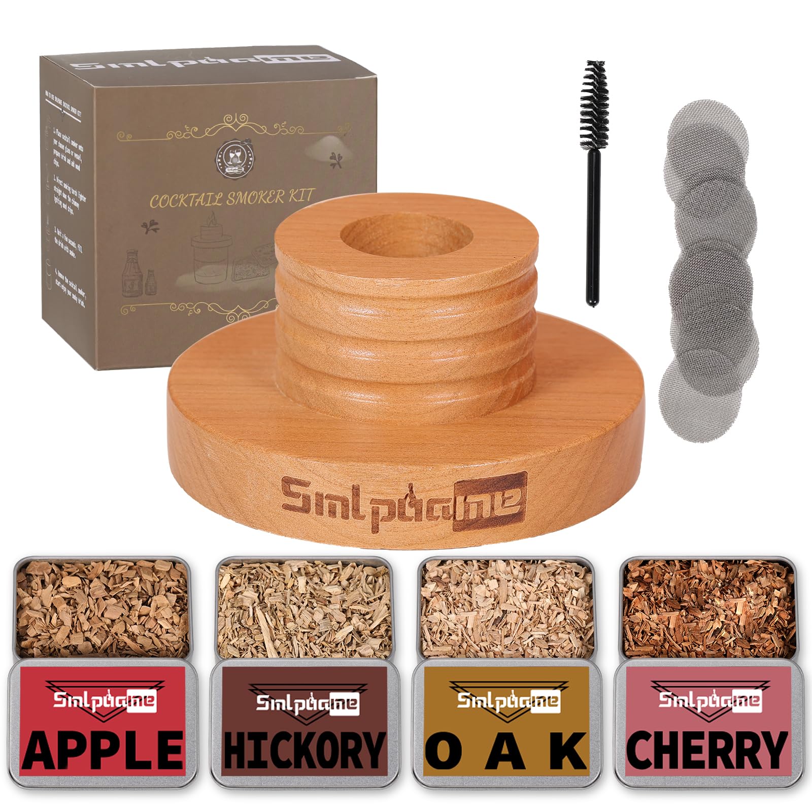 Cocktail Smoker Kit, Old Fashioned Smoker Kit for Bourbon Whiskey Drink, Smoker Infuser Kit with 4 Flavors Wood Chips, Birthday Christmas Gifts for Husband, Men, Dad