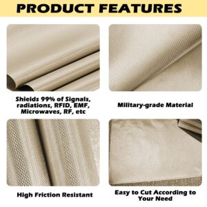 Royxen Faraday Fabric, 108" L x 43" W Military Grade Protection Includes Fabric + 200" L Faraday Tape, Faraday Cage, Faraday Cloth