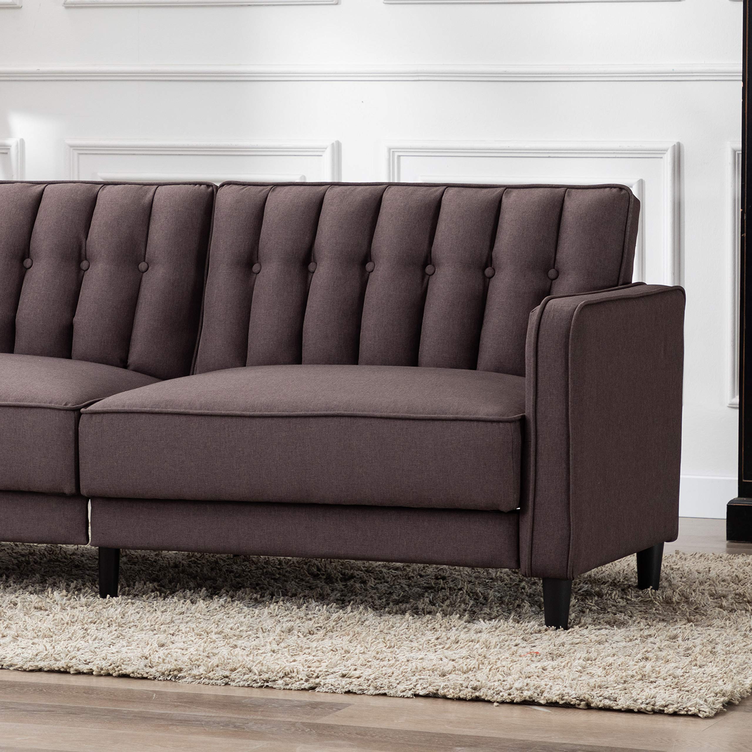 AC Pacific Noah Modern Button-Tufted Sofa Bed