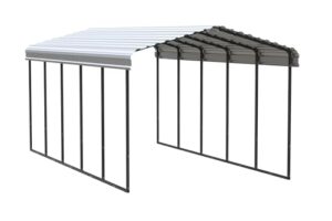 arrow carports galvanized steel carport, full-size metal carport kit, 12' x 24' x 9', eggshell