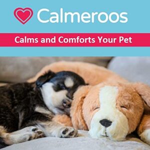 Calmeroos Puppy Heartbeat Toys Calming Separation Anxiety Relief Toys for Dogs Heartbeat Simulator in a Soft Comforting Pillow Pet Plush