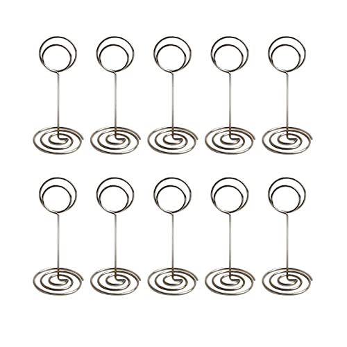 YOVECATHOU 10 Pcs Wedding Table Card Number Holders Photo Menu Name For Anniversaries Birthday Party Home Decorations Silver