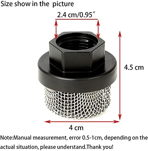 Powswopx 246385 Hose Inlet Strainer Filter Inlet Suction Strainer Mesh Filter for Graco Ultra 390 395 495 Airless Wagner Spraytech Titan Paint Pumps, Paint Spray Guns (2 Pack)