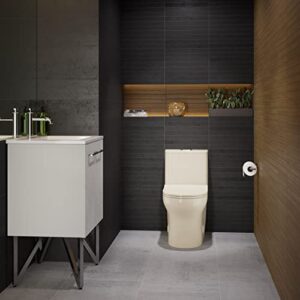 Swiss Madison Well Made Forever SM-1T111BQ, Burdon One Piece Square Toilet Dual Flush 1.1/1.6 gpf in Bisque