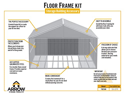 Arrow Sheds Floor Frame Kit for Arrow Classic Sheds Sized 12' x 12'