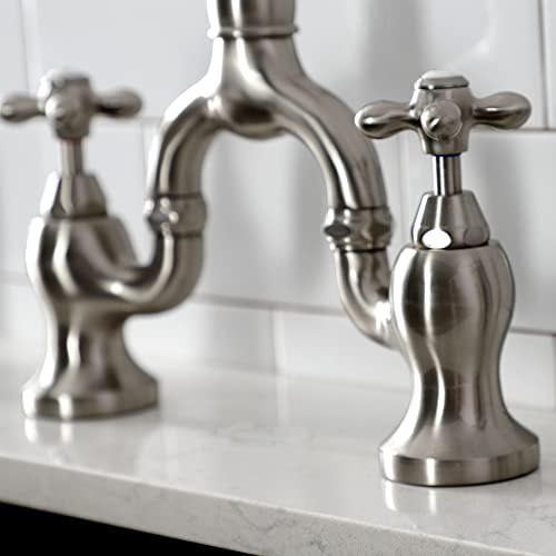 Kingston Brass KS7798AXBS English Country Bridge Kitchen Faucet, Brushed Nickel