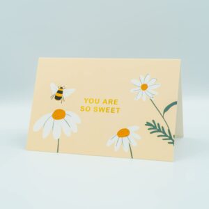 Gooji 4x6 Bee & Dasiy Gold Foil Thank You Cards (Bulk 20-Pack) Matching Peel-and-Seal Envelopes | Assorted Set, Watercolor, Birthday Party, Baby Shower, Weddings, Greeting, Blank Notes