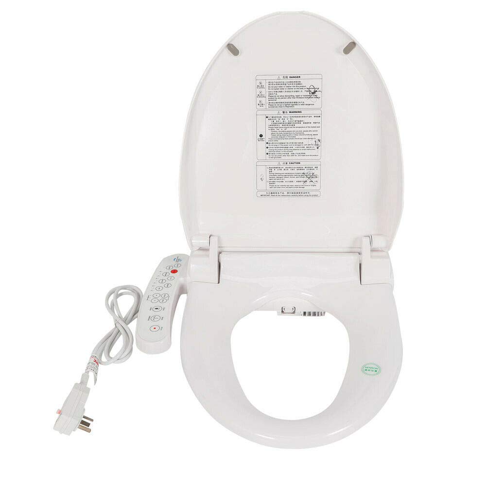 BJTDLLX Elongated Smart Toilet Seat, 110V Electric Automatic deodorization Bidet Toilet Seat 4-step Adjustment IPX4 Water Proofing with 2 Self-cleaning Nozzle & Air Dryer & Heated Seat (0.55L White)