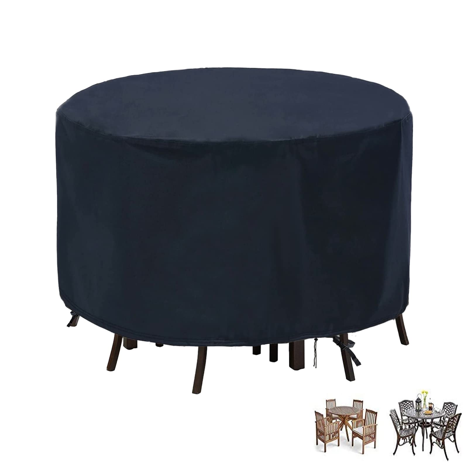 POMER Patio Furniture Covers, 72inch Round Bar Height Table Chair Set Cover Waterproof Outdoor Table Cover for Garden Furniture Set - 72" D x 43" H