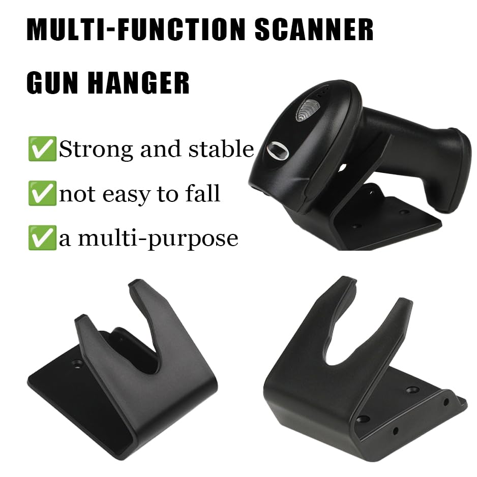 Barcode Scanner Holder, Universal Barcode Scanning Bar-Code Reader Cradle Holder Wall Mount Fit with Hardware (A)