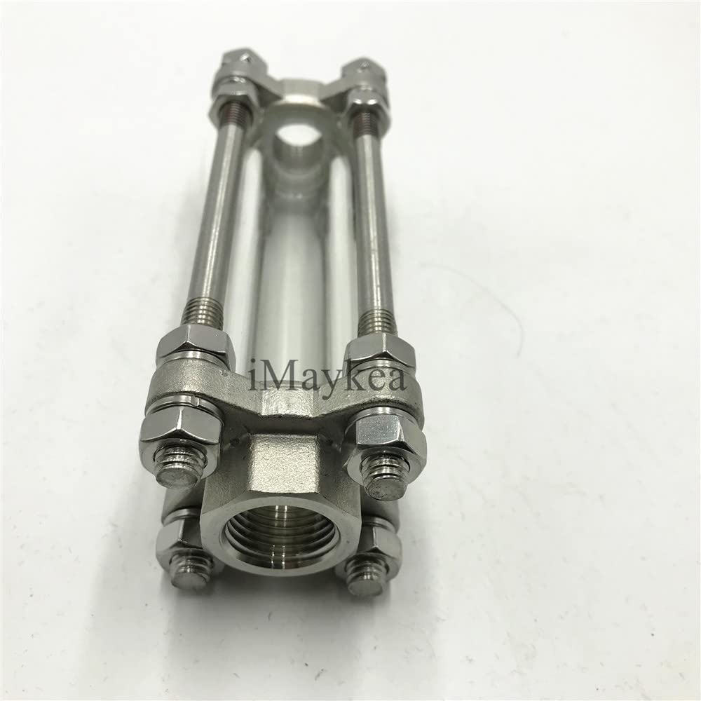 1/2" 3/4" 1" 1-1/4" 1.5" 2" NPT Female Thread Flow Sight Glass Stainless Steel 304 Flow Indicator Water Oil (1/2" DN15)